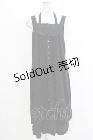 画像: GRAMM / チュールレースバルーンワンピース  黒 H-25-11-03-028-HN-OP-KB-ZH