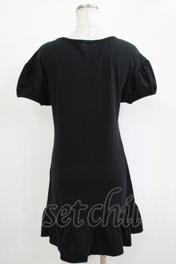 画像3: Emily Temple cute / ドットリボンプリントカットソーワンピース  黒 H-25-11-03-030-ET-OP-KB-ZH (3)