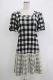 画像1: Emily Temple cute / 裾チュールギンガムワンピース  ブラック H-25-11-03-031-ET-OP-KB-ZH (1)