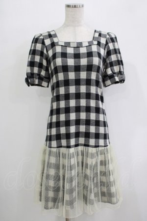 画像: Emily Temple cute / 裾チュールギンガムワンピース  ブラック H-25-11-03-031-ET-OP-KB-ZH