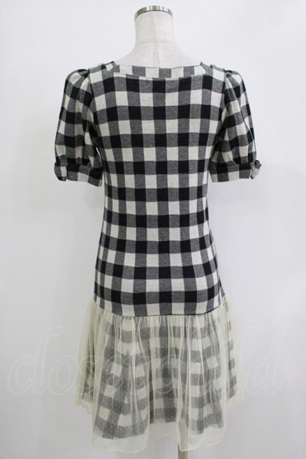 画像3: Emily Temple cute / 裾チュールギンガムワンピース  ブラック H-25-11-03-031-ET-OP-KB-ZH (3)