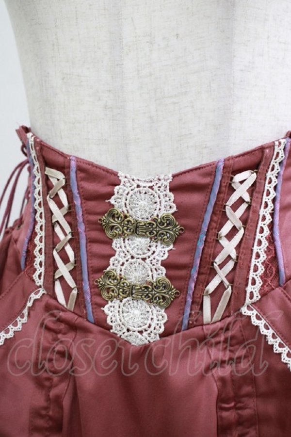 画像4: Ozz oneste / レース切替ドレープフリルスカート  ローズ H-25-11-03-003-OO-SK-KB-ZH (4)