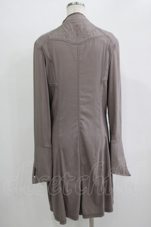 画像3: Ozz oneste / サテン切替ZIPジャケット  茶 H-25-11-03-034-OO-JA-KB-ZH (3)