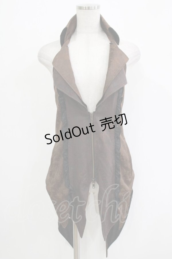 画像1: STEAM / ジャガード切替ホルターベスト  茶 H-25-11-03-035-HN-TO-KB-ZH (1)