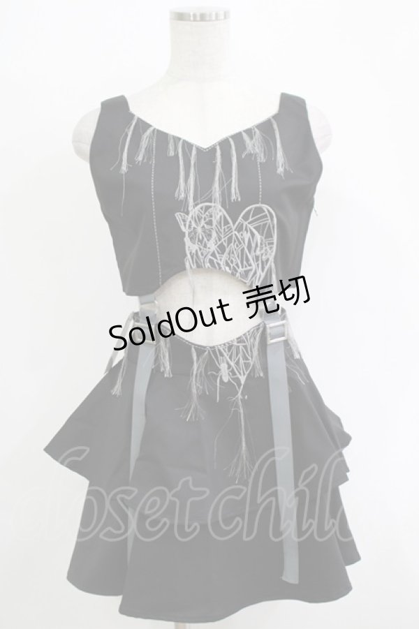 画像1: dependoll / Heart spider setup (skirt)  ブラック H-25-11-03-036-LO-OP-KB-ZH (1)