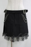 画像1: DARK IN LOVE / Rock girl studded pleated net mini skirt M ブラック H-25-11-03-038-PU-SK-KB-ZH (1)