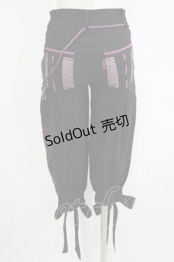 画像3: Ozz oneste / プリント刺繍パンツ  黒×紫 H-25-11-03-040-OO-PA-KB-ZH (3)