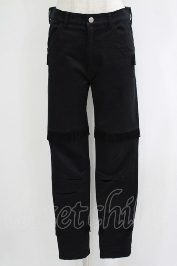 画像1: MILKBOY / フリンジPANTS  黒 H-25-11-03-044-MB-PA-KB-ZH (1)