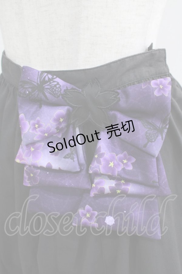 画像4: gouk / サクラリボンブローチ付袴スカート  黒 H-25-11-03-004-GO-SK-KB-ZH (4)