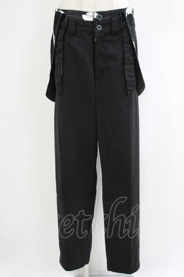 画像1: MINT NeKO / サス付センタープレスパンツ  黒 H-25-11-03-046-HN-PA-KB-ZH (1)