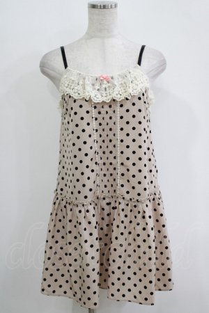 画像: Emily Temple cute / ドットピンタックサロペットパンツ  ピンクベージュ H-25-11-03-047-ET-PA-KB-ZH