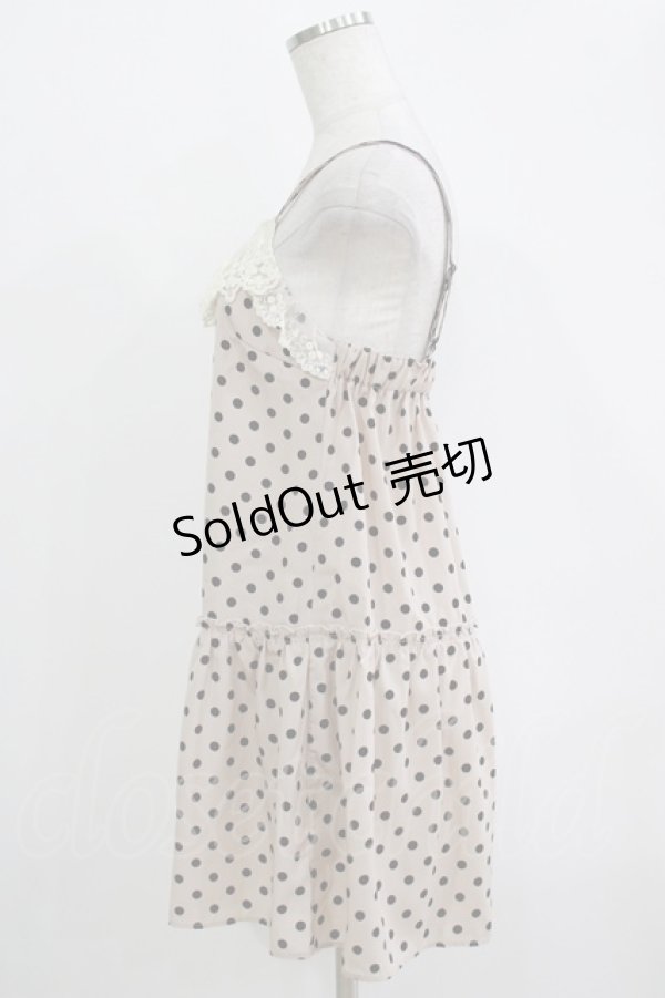 画像2: Emily Temple cute / ドットピンタックサロペットパンツ  ピンクベージュ H-25-11-03-047-ET-PA-KB-ZH (2)