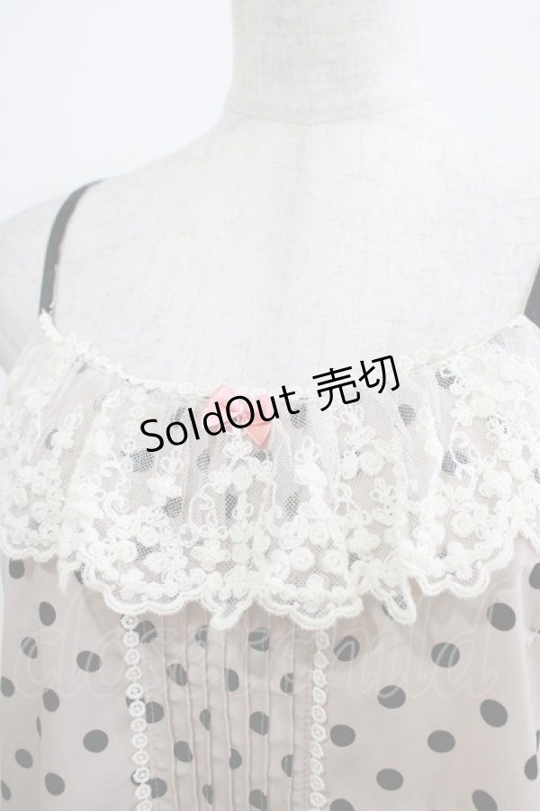 画像4: Emily Temple cute / ドットピンタックサロペットパンツ  ピンクベージュ H-25-11-03-047-ET-PA-KB-ZH (4)