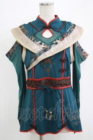 画像: Ozz oneste / 和チャイナ2Wayカットソー  グリーン H-25-11-03-049-OO-TO-KB-ZH