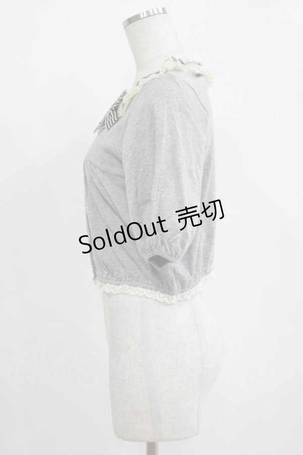 画像2: Emily Temple cute / チュールフリルショートカーディガン  グレー H-25-11-03-052-ET-TO-KB-ZH (2)