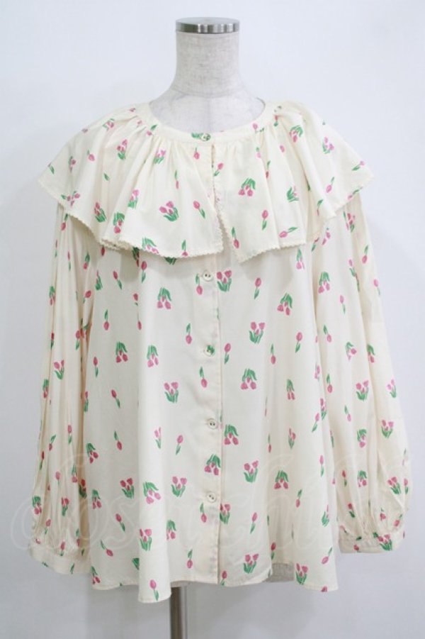 画像1: Candy Stripper / CHULIP VOLUME COLLARブラウス F アイボリー H-25-11-03-058-PU-BL-KB-ZH (1)