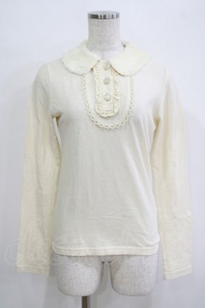 画像: Emily Temple cute / ファーカラーカットソー  アイボリー H-25-11-03-062-ET-TO-KB-ZH