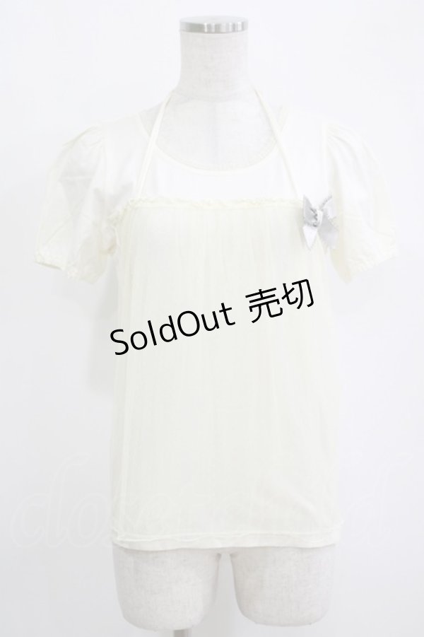 画像1: Emily Temple cute / レイヤード風チュール重ねカットソー  オフ H-25-11-03-063-ET-TO-KB-ZH (1)