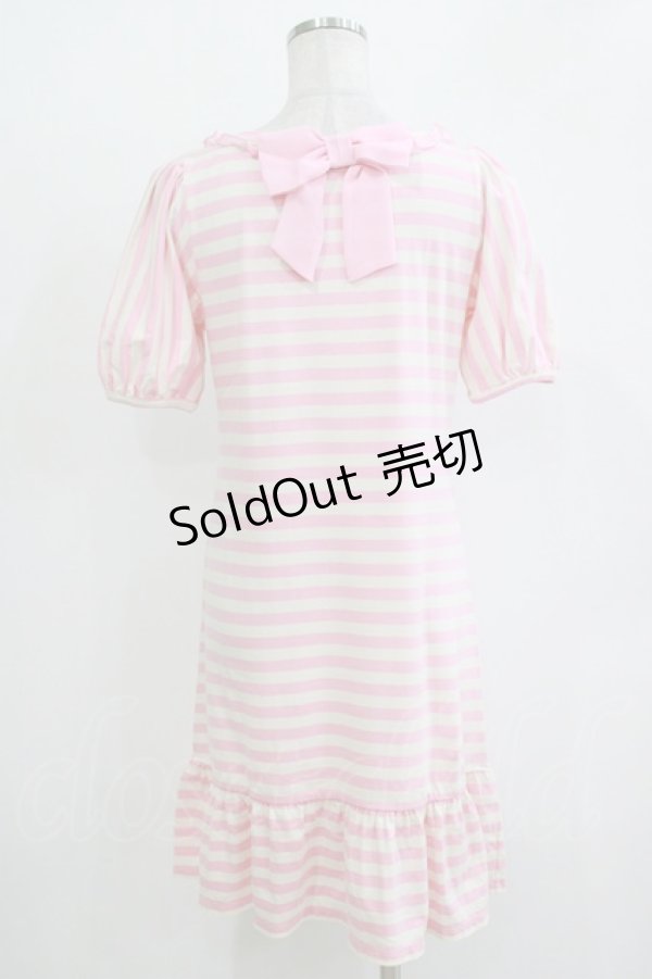 画像3: Emily Temple cute / ボーダーフリルカットソーワンピース  ピンク H-25-11-03-064-ET-OP-KB-ZH (3)