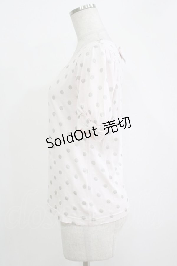 画像2: Emily Temple cute / ラメドットリボンカットソー  ピンク H-25-11-03-065-ET-TO-KB-ZH (2)