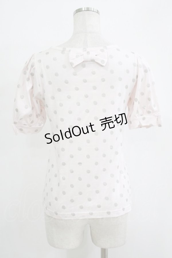 画像3: Emily Temple cute / ラメドットリボンカットソー  ピンク H-25-11-03-065-ET-TO-KB-ZH (3)