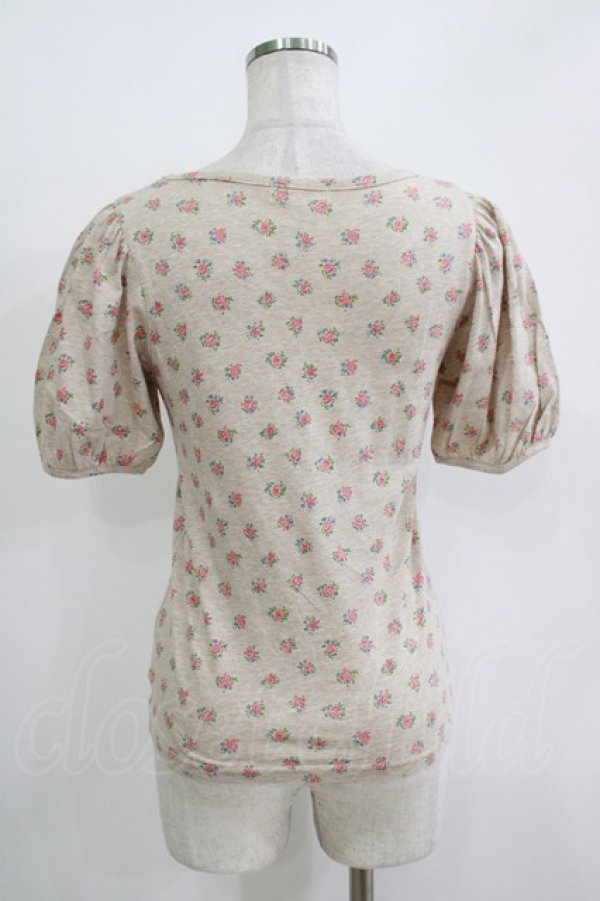 画像3: Emily Temple cute / チュールフリルカットソー  フラワープリント/ベージュ H-25-11-03-067-ET-TO-KB-ZH (3)