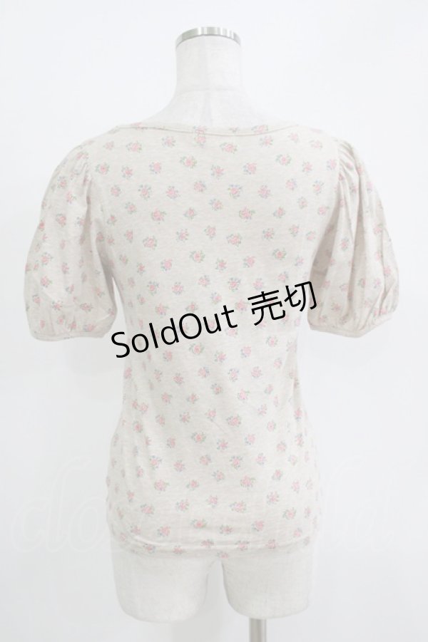 画像3: Emily Temple cute / チュールフリルカットソー  フラワープリント/ベージュ H-25-11-03-067-ET-TO-KB-ZH (3)
