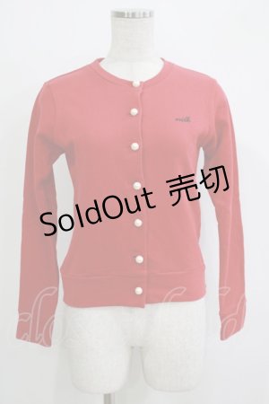 画像: MILK / パールボタンカーディガン  赤 H-25-11-03-068-ML-TO-KB-ZH