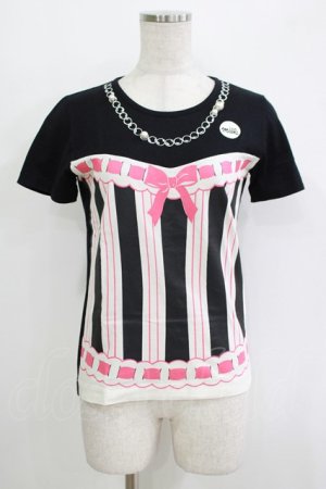 画像: MILK / トロンプルイユカットソー  黒 H-25-11-03-070-ML-TO-KB-ZH