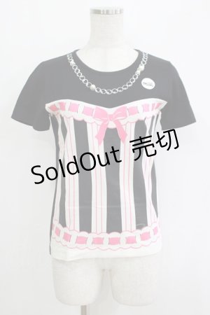 画像: MILK / トロンプルイユカットソー  黒 H-25-11-03-070-ML-TO-KB-ZH