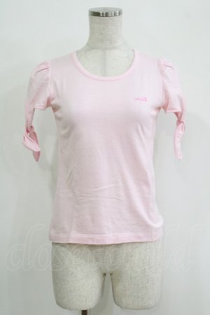 画像: MILK / リボンスリーブカットソー  ピンク H-25-11-03-071-ML-TO-KB-ZH