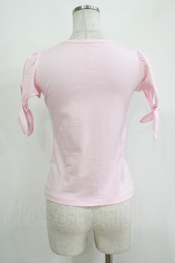 画像3: MILK / リボンスリーブカットソー  ピンク H-25-11-03-071-ML-TO-KB-ZH (3)