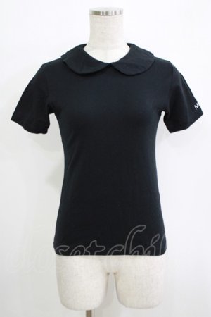 画像: MILK / 丸衿半袖カットソー  ブラック H-25-11-03-072-ML-TO-KB-ZH