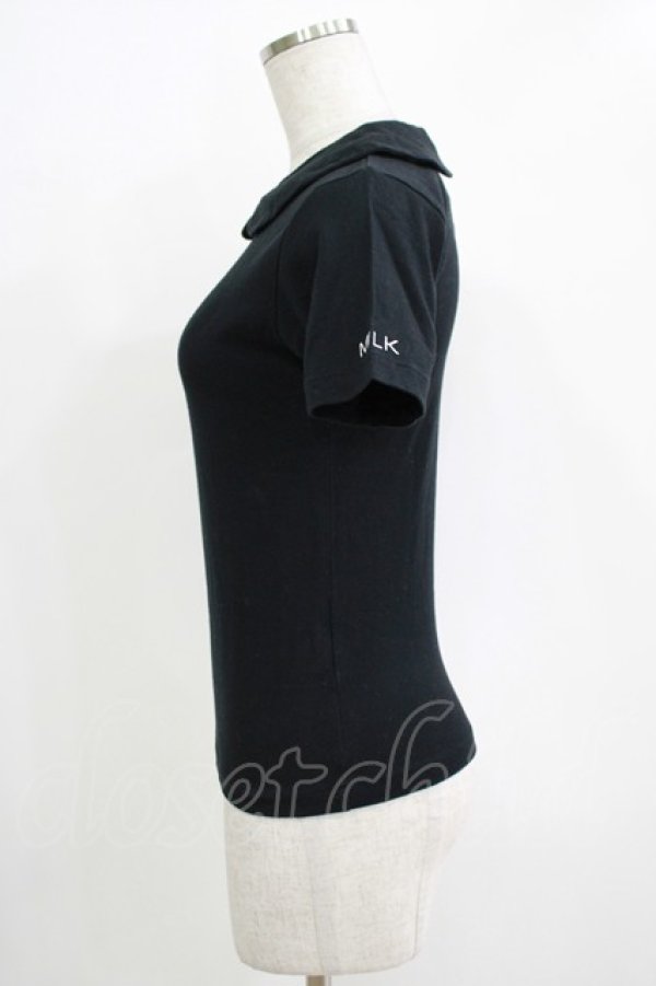 画像2: MILK / 丸衿半袖カットソー  ブラック H-25-11-03-072-ML-TO-KB-ZH (2)