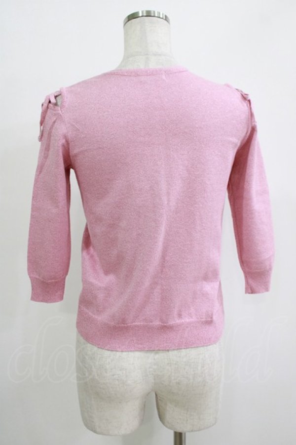 画像3: MILK / ショルダーリボンラメカーディガン  ピンク H-25-11-03-073-ML-TO-KB-ZH (3)
