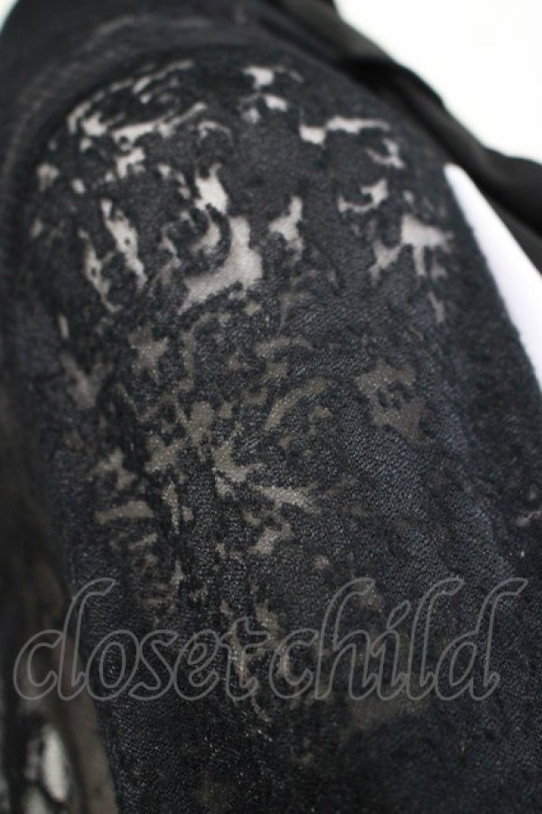 画像4: NiNE. / 異素材切替フリルボレロ  黒×白 H-25-11-03-074-PU-TO-KB-ZH (4)