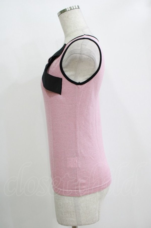 画像2: MILK / ラメリボンタンク  ピンク×ブラック H-25-11-03-077-ML-TO-KB-ZH (2)