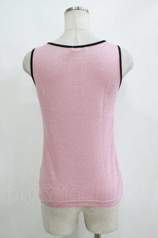 画像3: MILK / ラメリボンタンク  ピンク×ブラック H-25-11-03-077-ML-TO-KB-ZH (3)