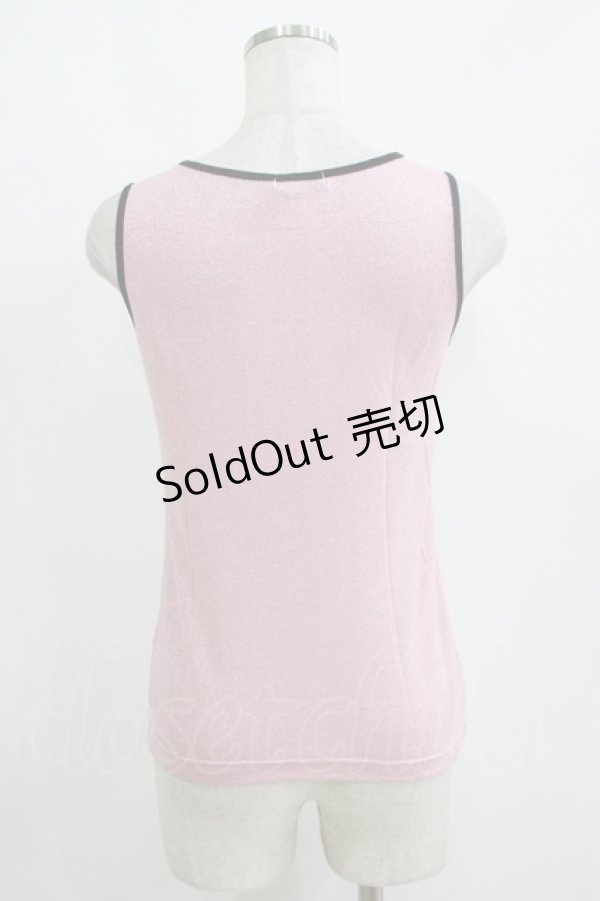 画像3: 【SALE】MILK / ラメリボンタンク  ピンク×ブラック H-25-11-03-077-ML-TO-KB-ZT369 (3)