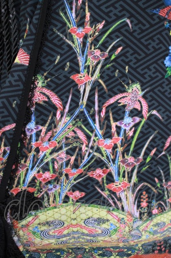 画像5: Ozz oneste / チョーカー風ホルター和柄ジャンパースカート  黒 H-25-11-03-007-OO-OP-KB-ZH (5)