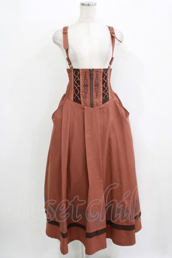 画像1: Rozen Kavalier / サス付プリントロングスカート  茶 H-25-11-03-002-OO-SK-KB-ZH (1)