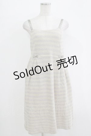 画像: Emily Temple cute / ラメボーダーノースリーブワンピース  ベージュ H-25-11-03-017-ET-OP-KB-ZH