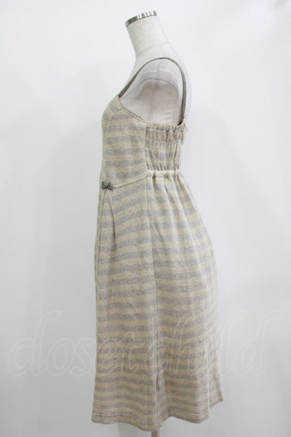 画像2: Emily Temple cute / ラメボーダーノースリーブワンピース  ベージュ H-25-11-03-017-ET-OP-KB-ZH (2)