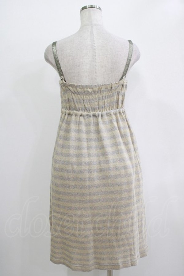 画像3: Emily Temple cute / ラメボーダーノースリーブワンピース  ベージュ H-25-11-03-017-ET-OP-KB-ZH (3)