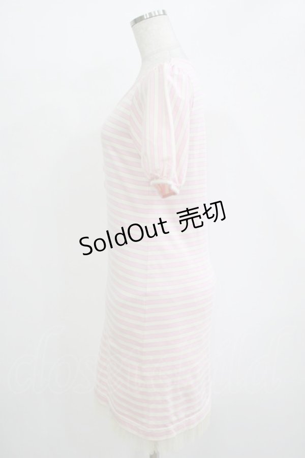 画像2: Emily Temple cute / リボンボーダーワンピース  ピンク H-25-11-03-019-ET-OP-KB-ZH (2)