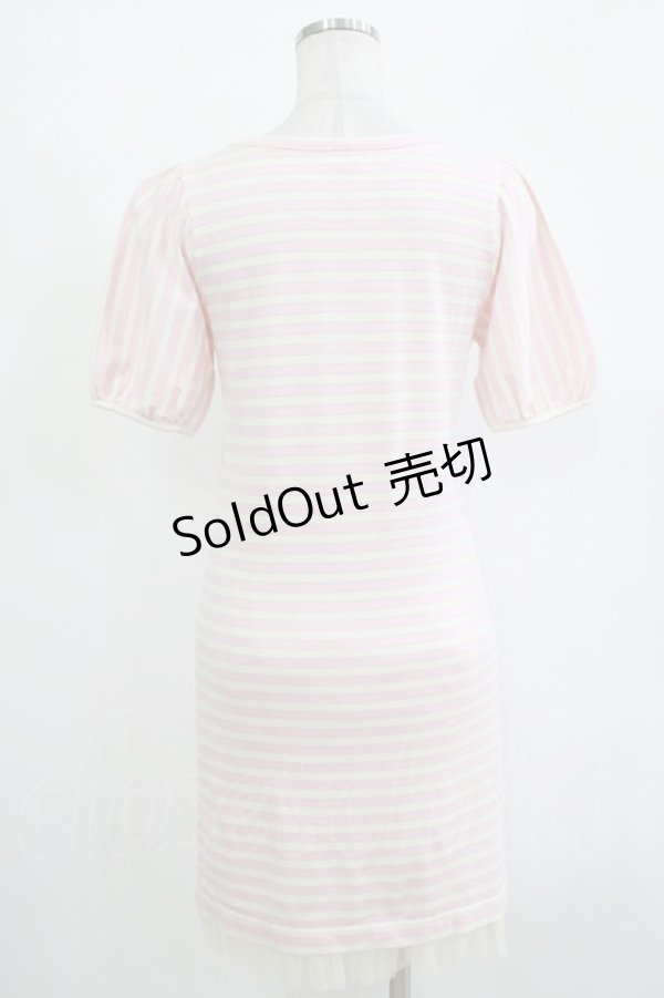 画像3: Emily Temple cute / リボンボーダーワンピース  ピンク H-25-11-03-019-ET-OP-KB-ZH (3)