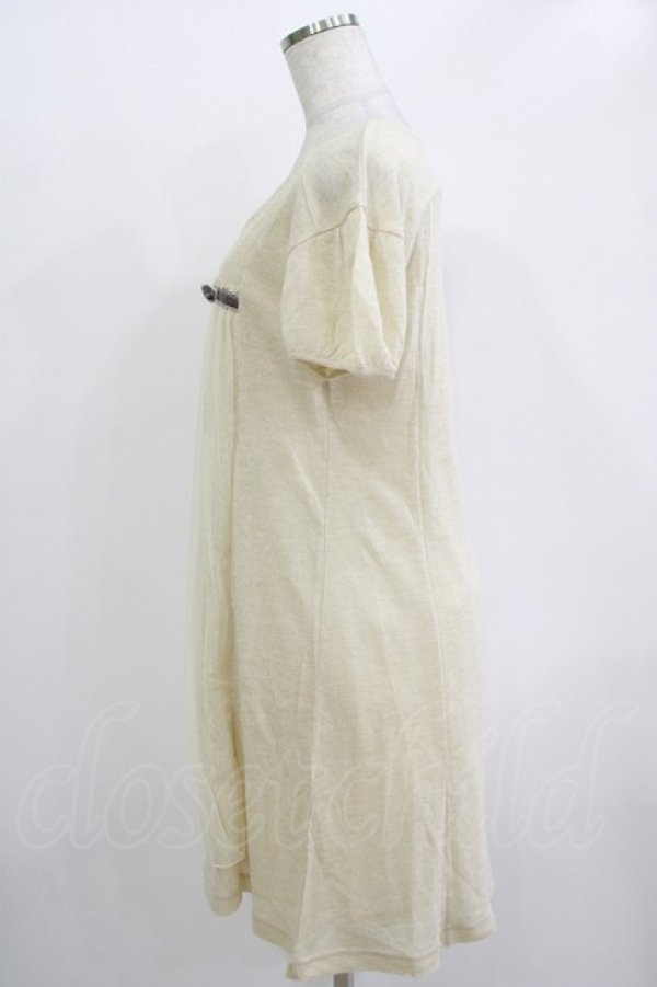 画像2: Emily Temple cute / ラメニットフロントチュールワンピース  ゴールドベージュ H-25-11-03-020-ET-OP-KB-ZH (2)