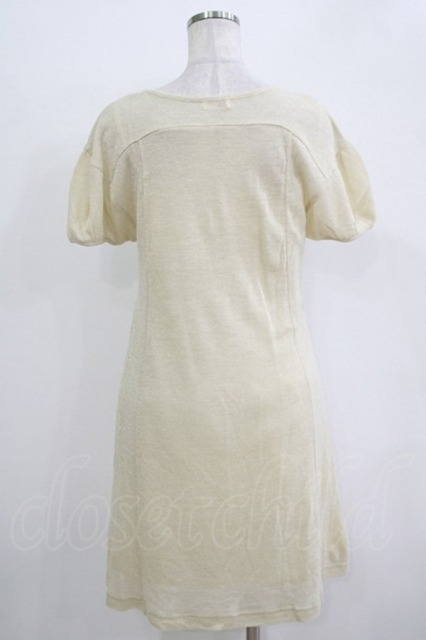 画像3: Emily Temple cute / ラメニットフロントチュールワンピース  ゴールドベージュ H-25-11-03-020-ET-OP-KB-ZH (3)