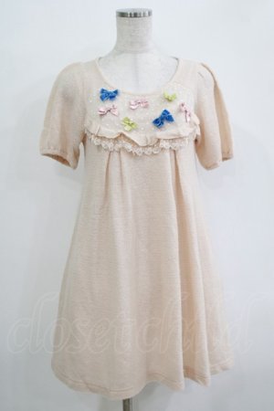 画像: Emily Temple cute / リボンニットワンピース  ピンク H-25-11-03-021-ET-OP-KB-ZH