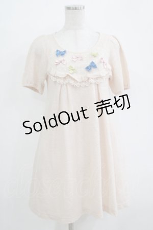 画像: Emily Temple cute / リボンニットワンピース  ピンク H-25-11-03-021-ET-OP-KB-ZH